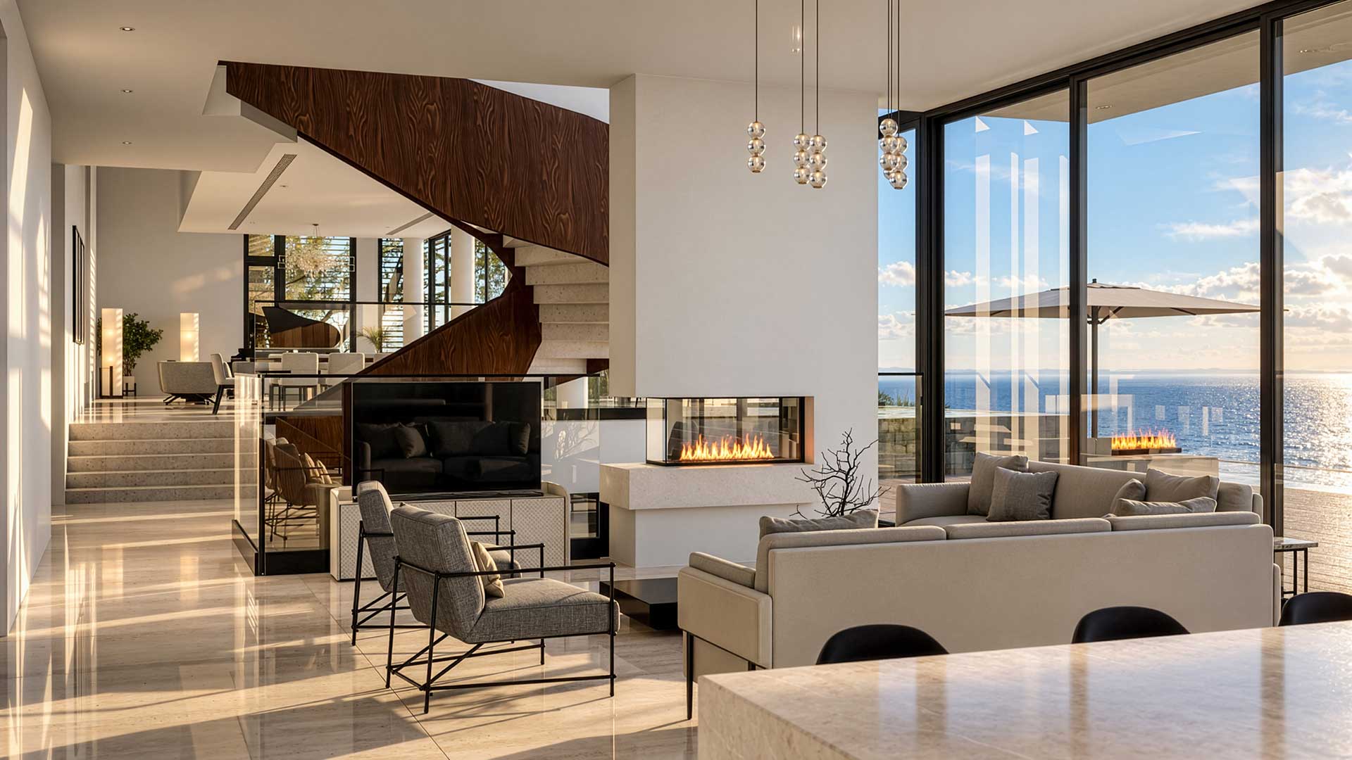 kitchen fireplace